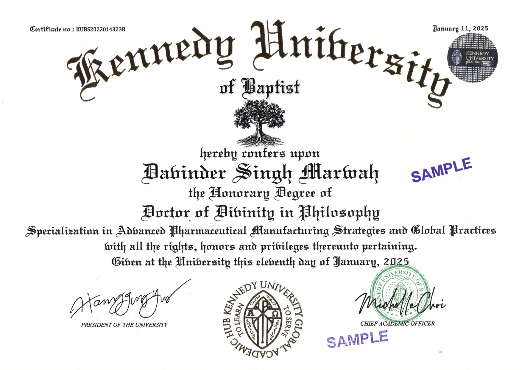 certificate